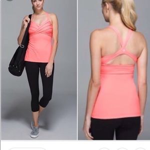 lululemon athletica Coral Pink Strappy Performance Tank